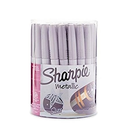 Sharpe Manufacturing Sharpie 652-9597 Fine Point Permanent Metallic Marker Canister; Assorted - 36 Count 652-9597